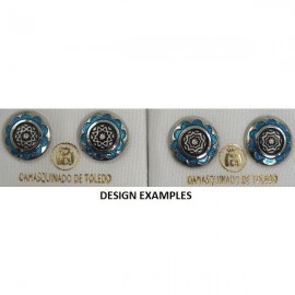 Damascene Silver and Blue Enamel Star Stud Earrings