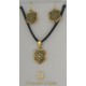 Damascene Gold Star Shield Pendant Necklace and Earrings