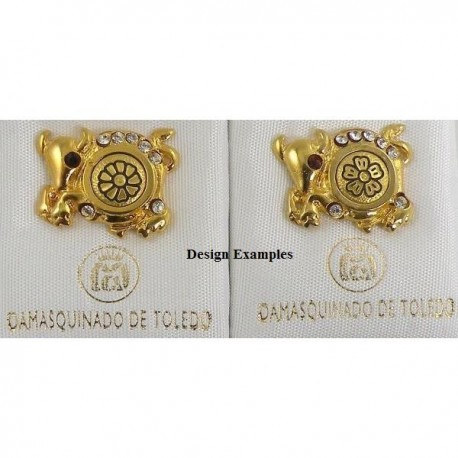 Damascene Gold Taurus the Bull Zodiac Pin