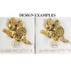 Damascene Gold Mouse Animal Pin