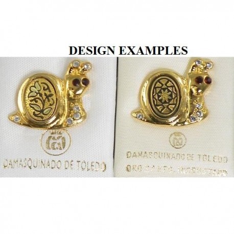 Damascene Gold Snail Animal Pin