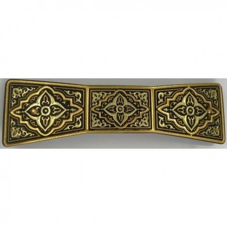 Damascene Gold Geometric Bowtie Hair Barrette