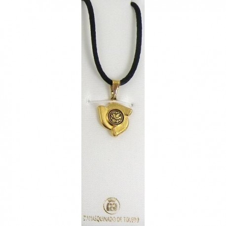 Damascene Gold Bird Flower Pendant style 8211