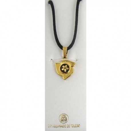 Damascene Gold Floral Flower Pendant style 8211