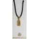 Damascene Gold Geometric Rectangle Pendant