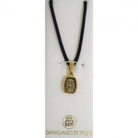Damascene Gold Geometric Rectangle Pendant style 8206