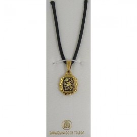  Damascene Gold Bird Rectangle Pendant style 8207