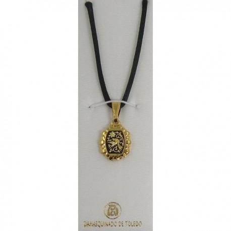  Damascene Gold Bird Rectangle Pendant style 8207