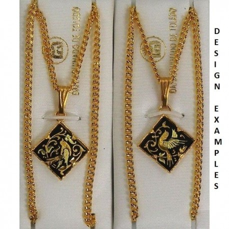 Damascene Gold Bird Diamond Pendant