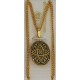 Damascene Gold Geometric Oval Pendant style 2359