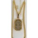 Damascene Gold Geometric Octagon Pendant