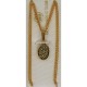 Damascene Gold Geometric Oval Pendant style 2279