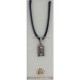 Damascene Silver Geometric Rectangle Pendant