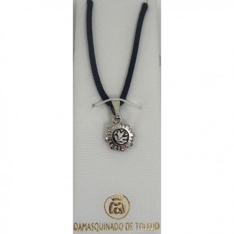 Damascene Silver Bird Round Pendant