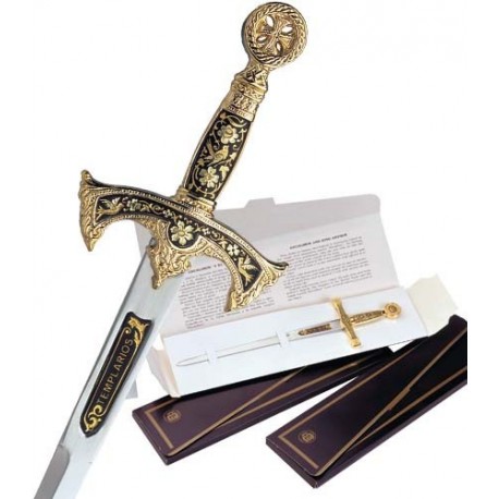 Damascene Templar Sword Letter Opener 5503-2