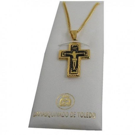 Damascene Gold Jesus Cross Pendant style 3301
