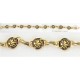 Damascene Gold Bird Link Bracelet 8mm Round