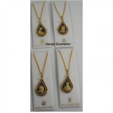 Damascene Gold Virgin Mary Pendant style 4214