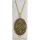 Damascene Gold Star Oval Pendant style 3356