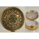 Damascene Gold Geometric Round Pill Box
