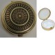 Damascene Gold Circle Round Pill Box