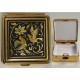 Damascene Gold Bird Square Pill Box