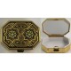 Damascene Gold Geometric Octagon Pill Box