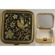 Damascene Gold Bird Square Pill Box Style 8527