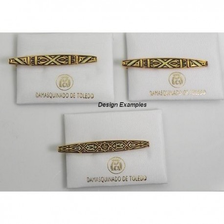 Damascene Gold Mens Tie Clip Geometric style 2609