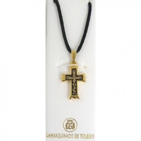 Damascene Gold Cross Thorn Pendant style 8239