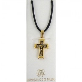 Damascene Gold Cross Dove Pendant style 8239