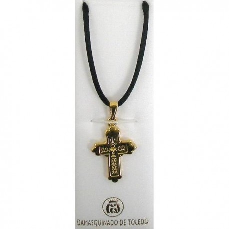Damascene Gold Cross Chalice Pendant style 8240