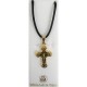 Damascene Gold Cross Jesus Christ Pendant