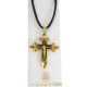 Damascene Gold Cross Jesus Pendant style 8235