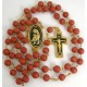 Damascene Gold Jesus Red Rosary