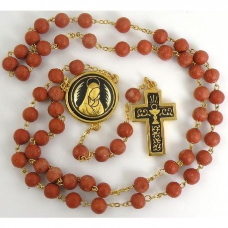 Damascene Gold Chalice Communion Rosary