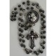 Damascene Silver Chalice Rosary Black Beads
