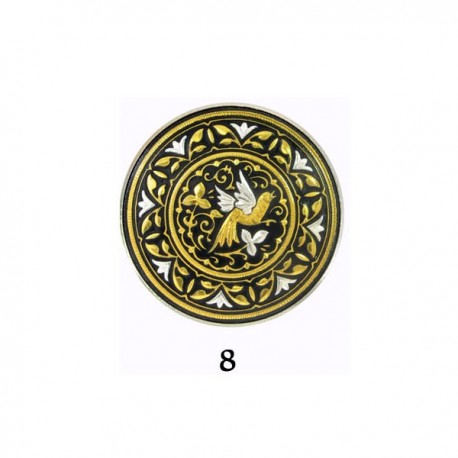 Damascene Widowbird Medallion Collectible Dish