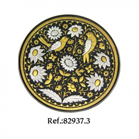 Damascene Golden Warbler's Retreat Collectible Dish